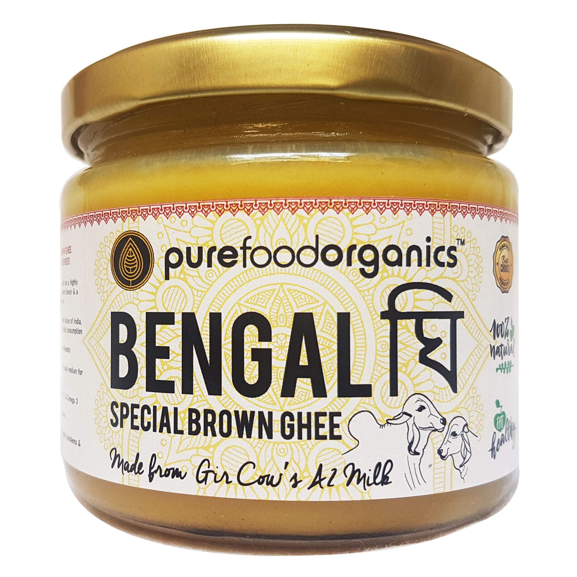 PureFoodOrganics Bengal Special Brown Ghee - 250ml - from Gir Cows A2 Milk (Traditional Hand-churned, Vedic Bilona) (B07L2671CH) Amazon Price History, Amazon Price Tracker