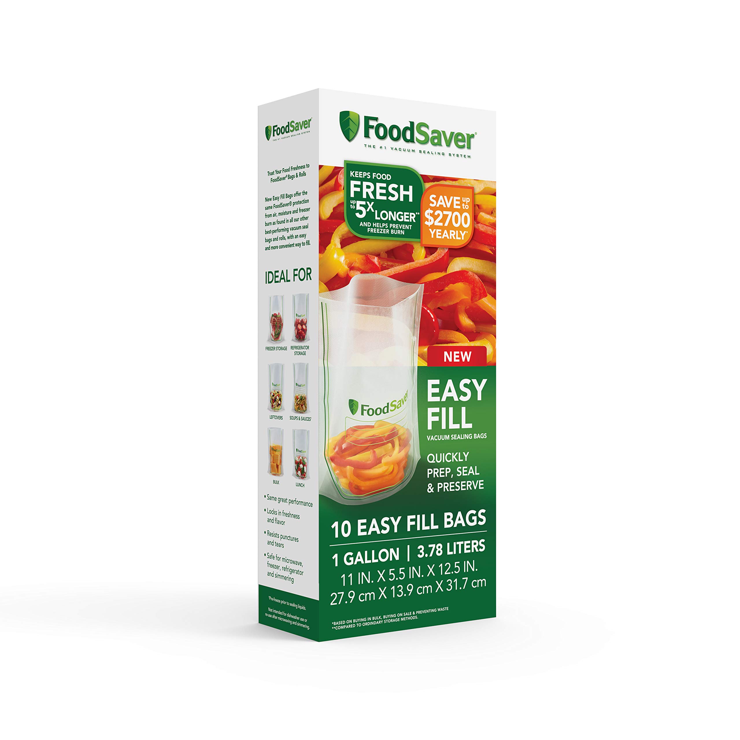 Buy FoodSaver Easy Fill 1Gallon Vacuum Sealer Bags Commercial Grade