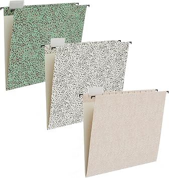 12 Pack Letter Size Hanging File Folders with Tabs, Leopard Print | Perfect for organizing invoices, school papers, receipts, reports, and personal records with ease.