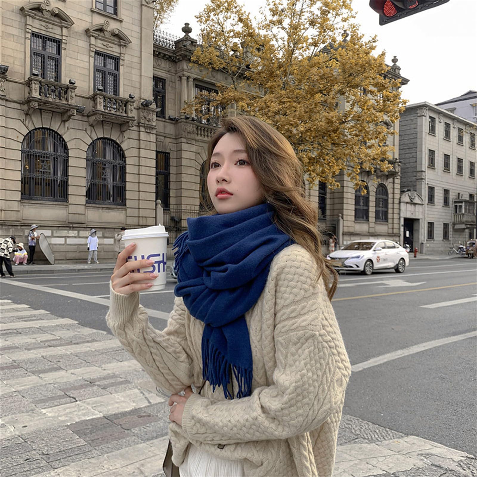 Foulard Donna Sciarpa Autunnale E Invernale Da Uomo, Spessa, Versatile, Alla Moda, Calda,