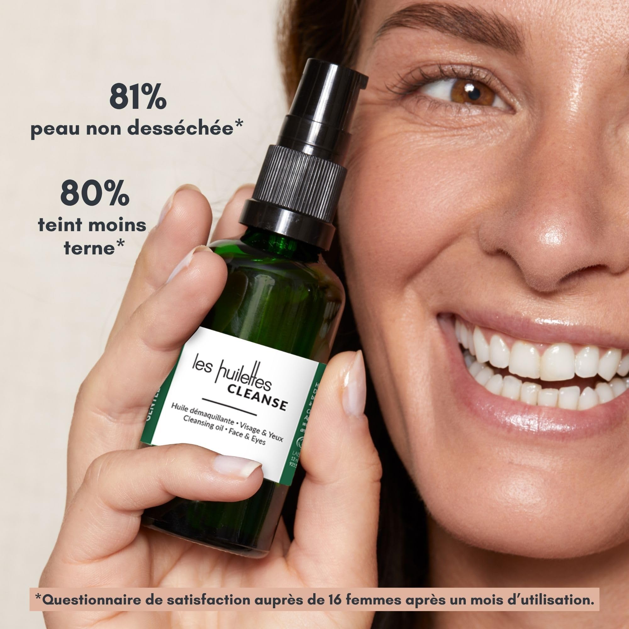 LES HUILETTES - Nettoyant Démaquillant CLEANSE - Tensio-actif doux - Nettoie en douceur le Visage et les Yeux - Tous types de peau - Epidermes Malmenés par des nettoyages agressifs - LAB ESSENTIEL