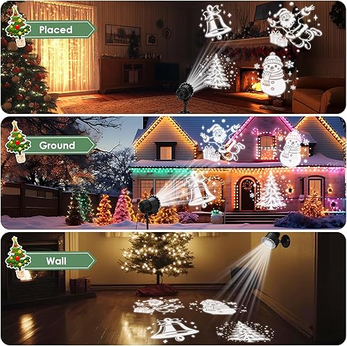 Miniatura 3 de Proyector de luces de Navidad para exteriores, proyector de luz de Navidad dinámico 3D para exteriores, iluminación decorativa de paisaje,