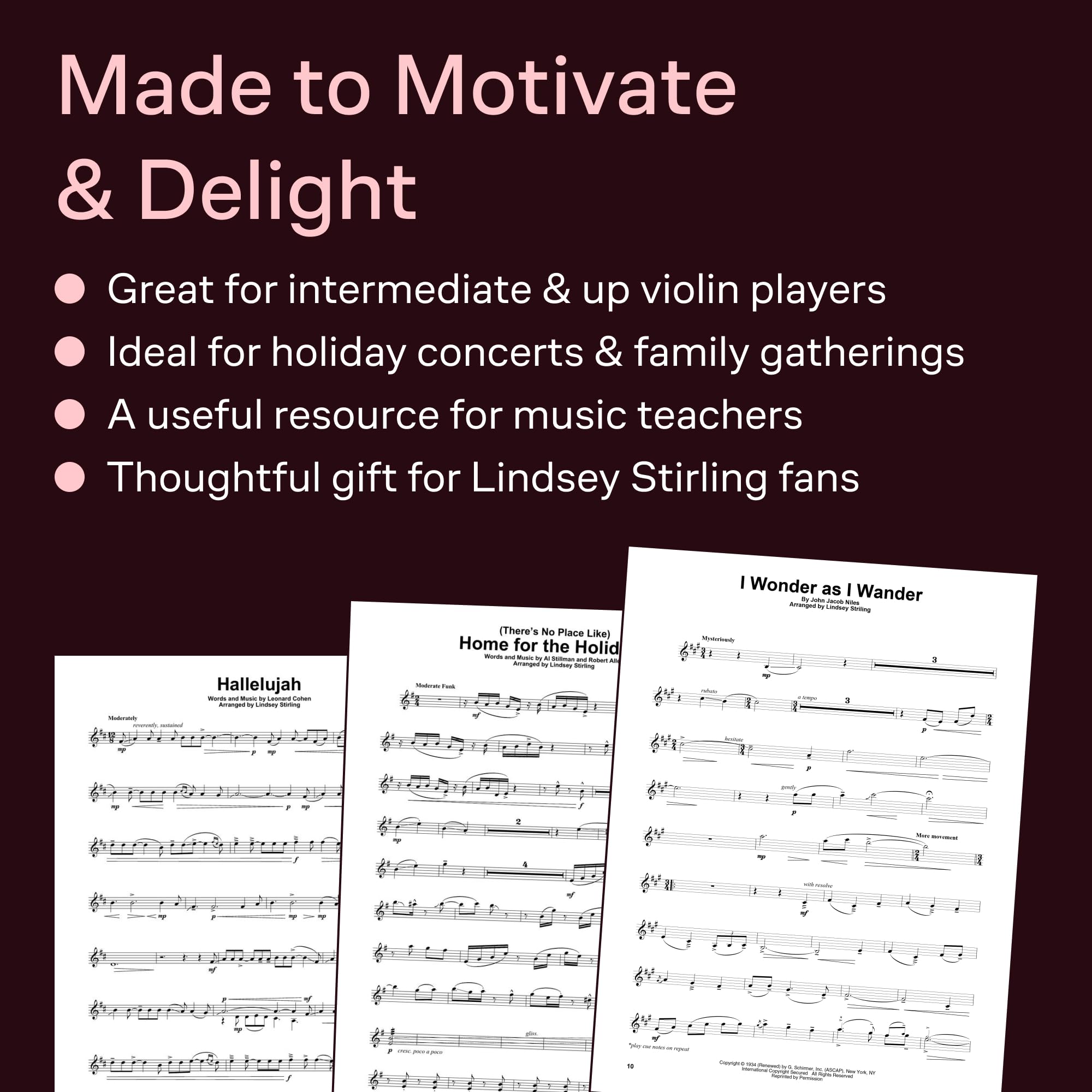Lindsey Stirling - Christmas Collection. Solo pour Violons. Comprend Enregistrement(s) en ligne