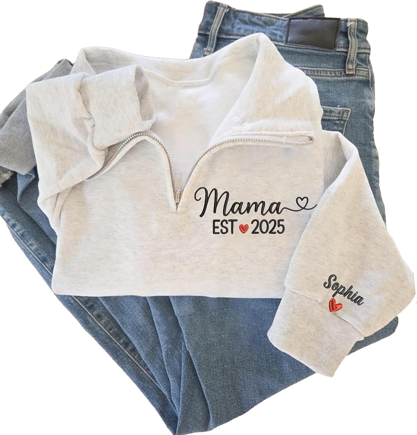 Grandma Custom Quarter Zip Sweatshirt, Mama Sweatshirt, Custom Mom Gifts, Christmas 2025 Present for Women - Image 7