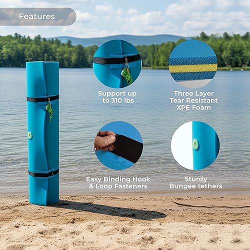 Miniatura 4 de VOS Tahoe Premium Ultra Oversized Floating Water Mat, Foam Water Floating Pad, Lily Pad - Perfect for Lake, Pool, Beach, Sports & Water Activities,