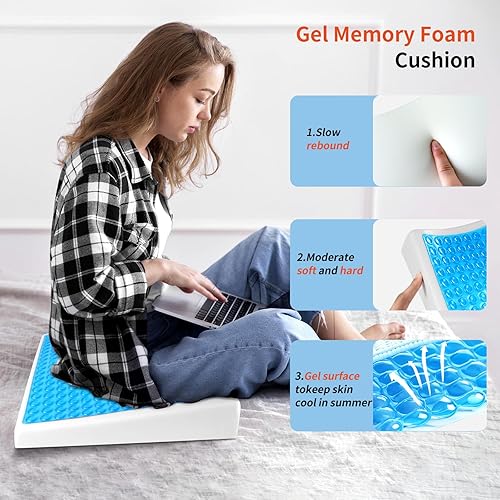 Miniatura 2 de Cojín para úlceras de cama para trasero, almohada de alivio de presión de fibra para respirar libremente, diseño de pendiente triangular