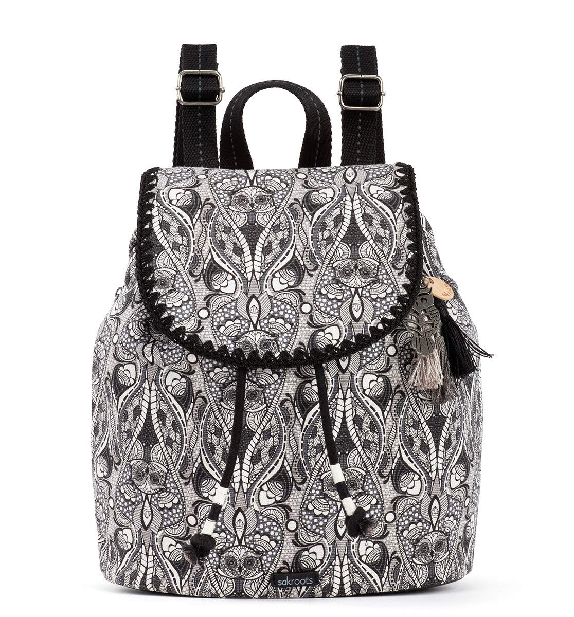 Sakroots Hermosa Canvas Backpack Sakroots Hermosa Canvas Folder Flap Backpack Purse Fox Otomi  main image 4