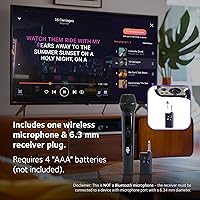 Vista 3 de Singing Machine Micrófono inalámbrico portátil (negro) - Micrófono inalámbrico UHF unidireccional premium para canto, discursos y eventos