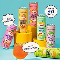 Vista 7 de Wildwonder - Bebida probiótica espumosa, paquete de 12 unidades, para la salud intestinal y el apoyo inmunológico, limonada de cereza, 0.18 oz