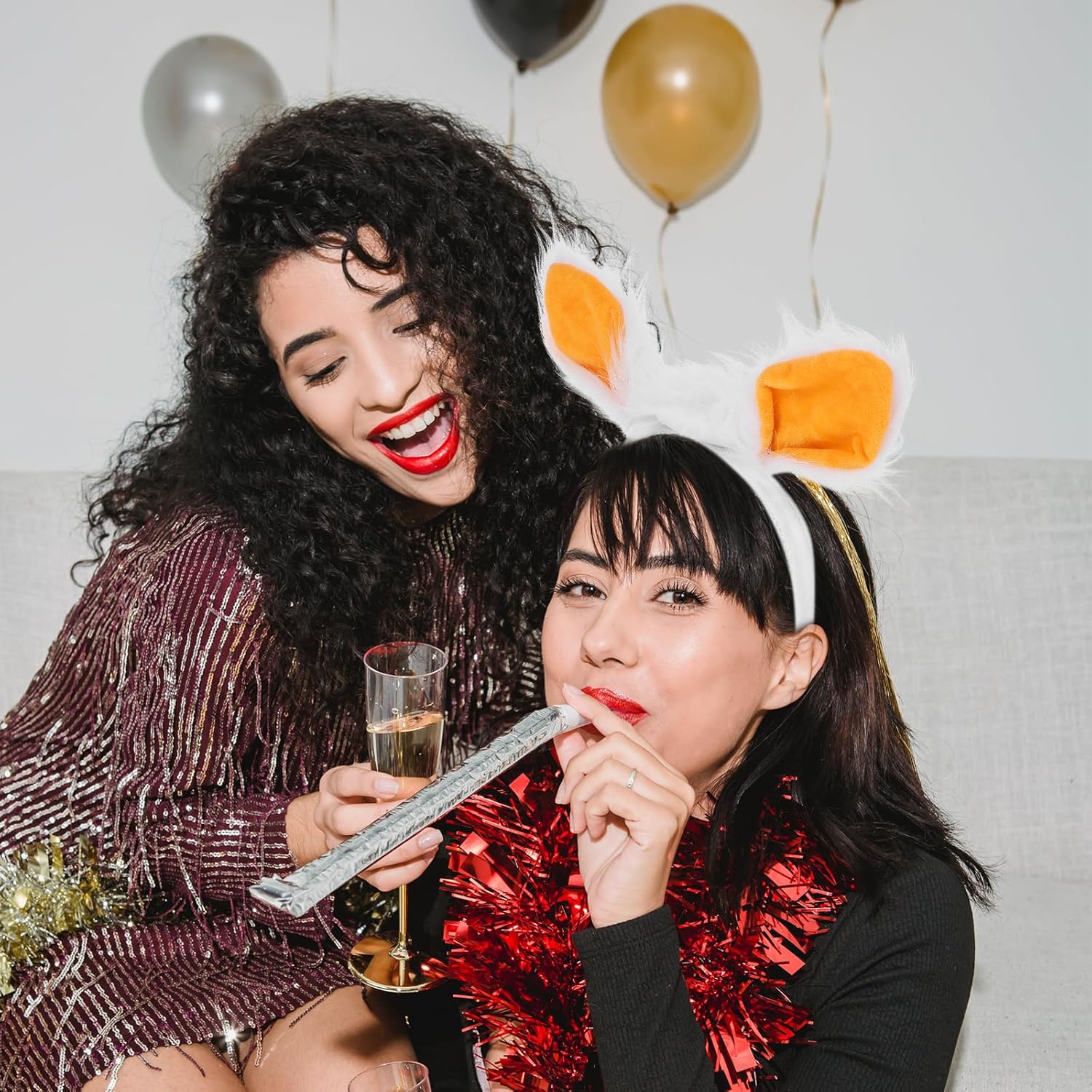 LUOZZY 6 Pcs Sheep Ear Headband Plush Animal Lamb Ears Hair Hoop for Sheep Cosplay Costume Accessories Halloween Easter Party Photo Booth Props - Image 4