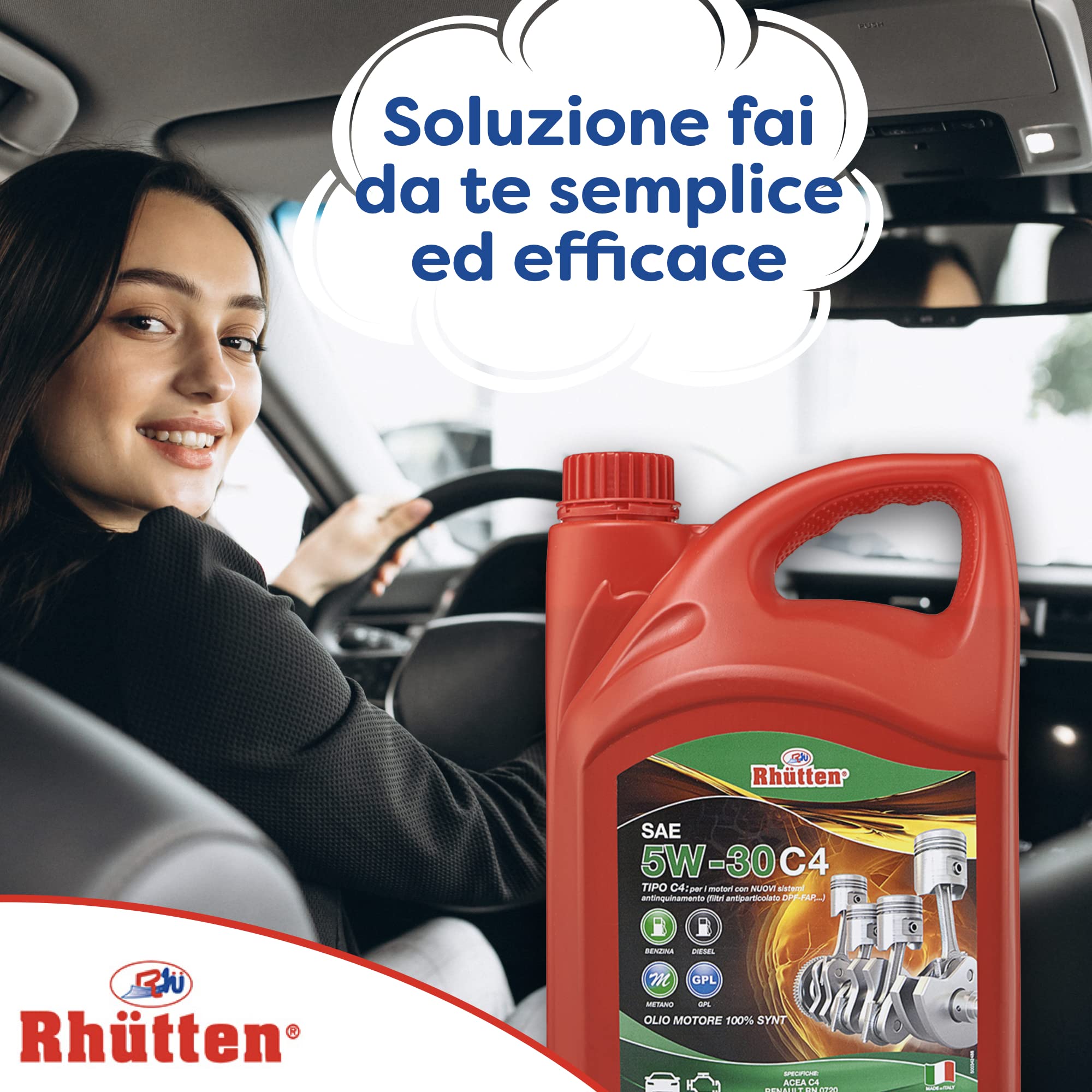 Olio Motore Rhutten, Sintetico, 5W-30 C4 4L