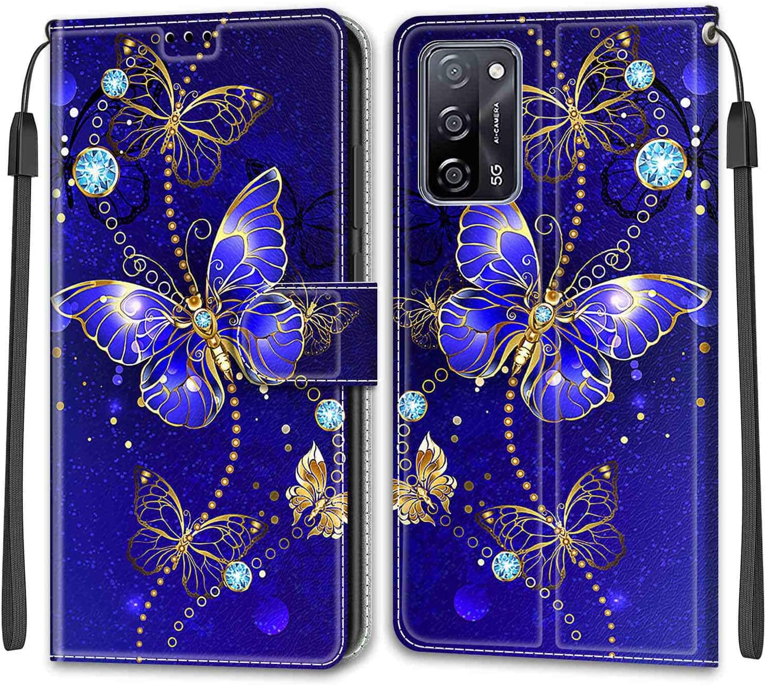 Custodia Pelle OPPO A5 A9 A11 A16 A53 A54 A55 A56 Find X3 X5 Custodia Portafoglio Per OPPO: In Pelle Sintetica, Con Supporto, Tasca Carte, Compatibile Molti Modelli Custodia Multifunzione OPPO - Foto 6