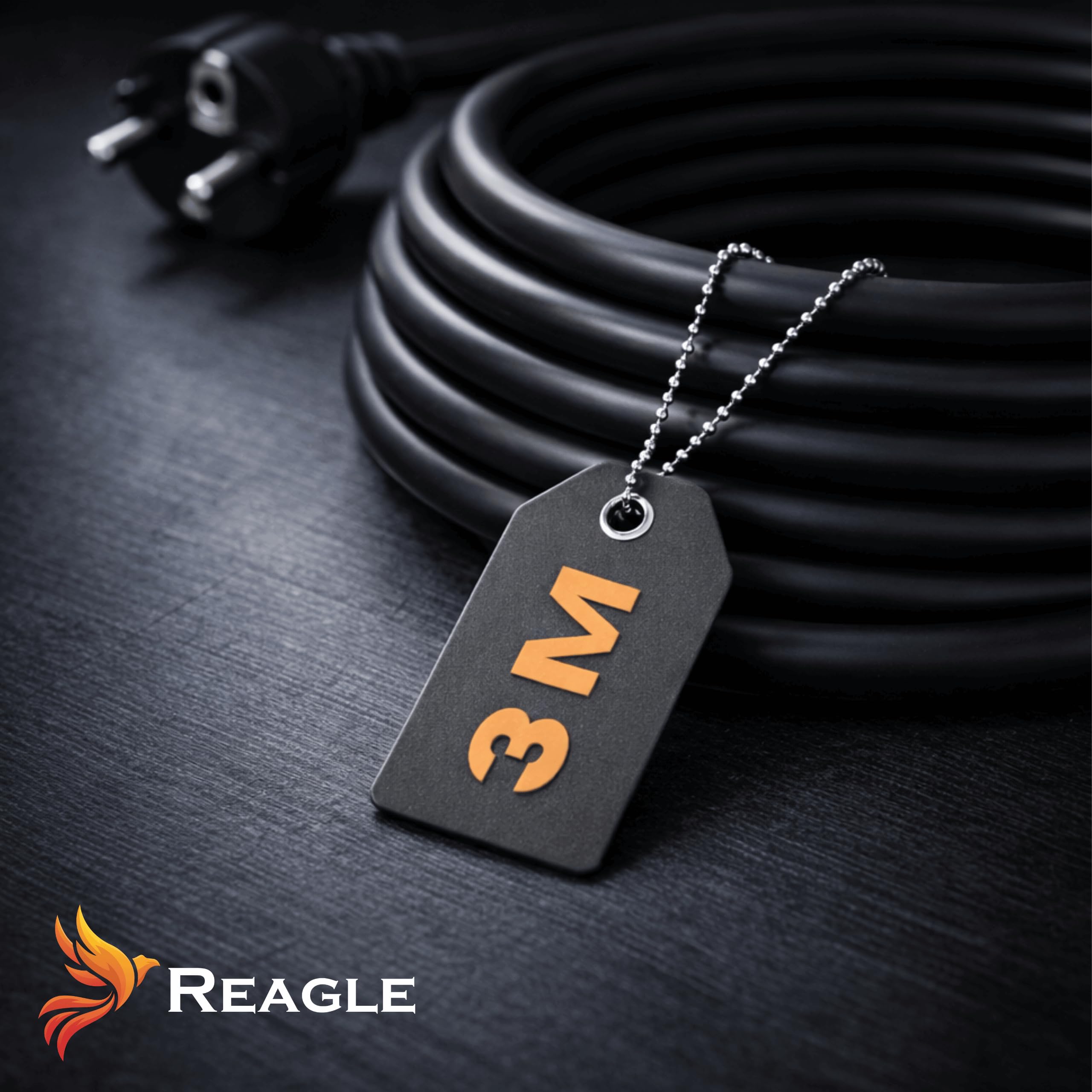 Reagle Listwa Zasilająca z 4 portami USB 2x USB 2x USB-C, Antyprzepięciowa, 3 Gniazda 230V, Przedłużacz Rozdzielacz z przełącznikiem do Oszczędzania Energii do domowego biura Kabel 3M
