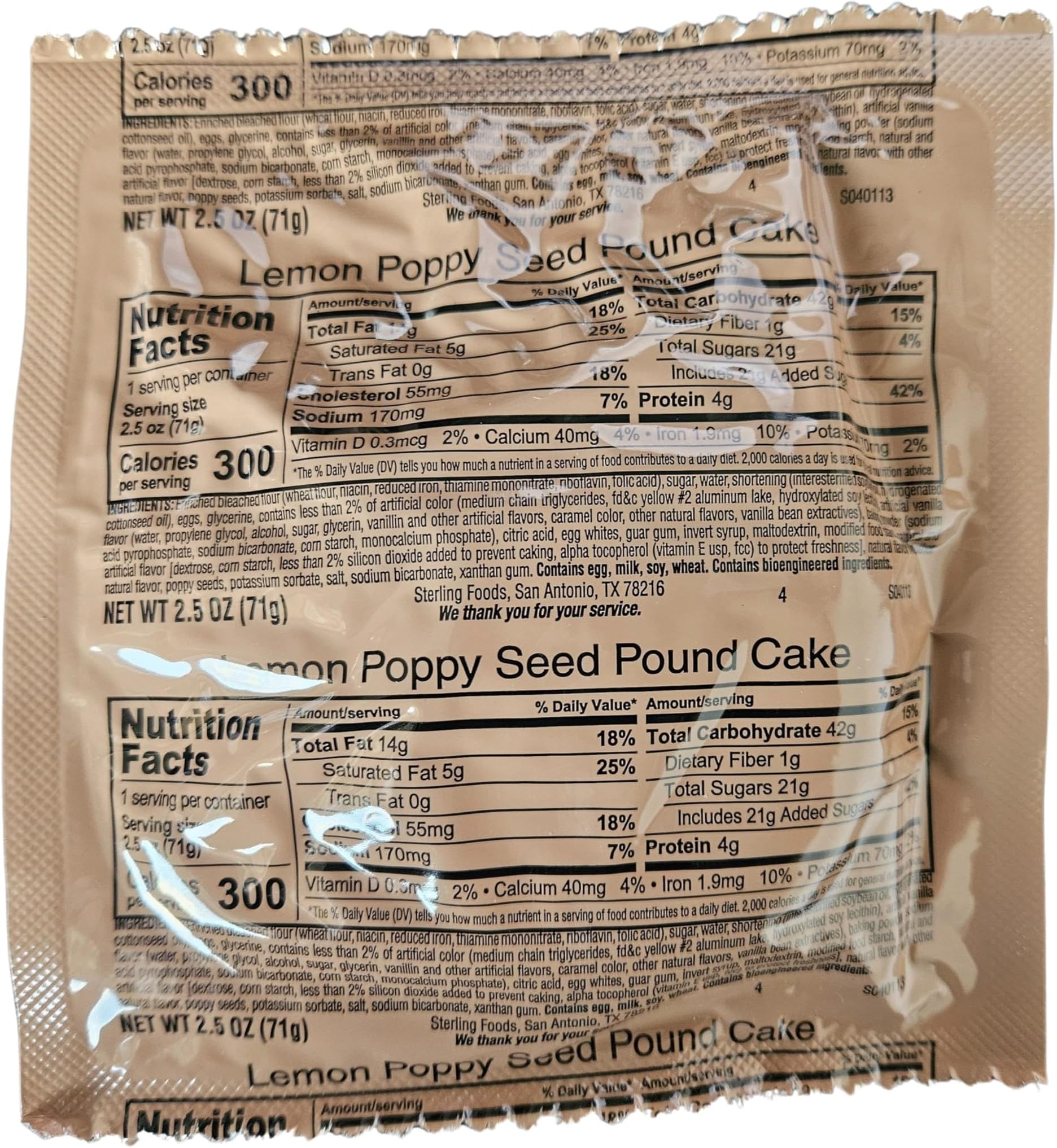 12 Pack MRE Desserts (Lemon Poppy Seed Pound Cake) Sports & Outdoors