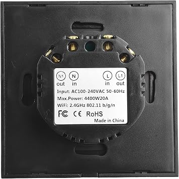 Smart Heater Timer Switch, 20A for TUYA for WIFI Smart for IMMERSION Heater Timer Switch, Wall Mounted, Touch Screen for Boiler, Electrical Appliance(black)