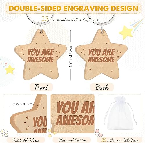 Miniatura 2 de Maitys 100 lápices motivacionales a granel regalo para estudiantes de parte del profesor You Are Awesome lápices de madera con forma de estrella,