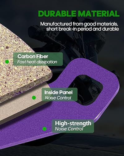 Miniatura 4 de SCITOO Pastillas de freno de fibra de carbono aptas para 04 05 06 07 08 09 10 11 12 13 14 para Arctic, 08 09 10 11 12 KYMCO