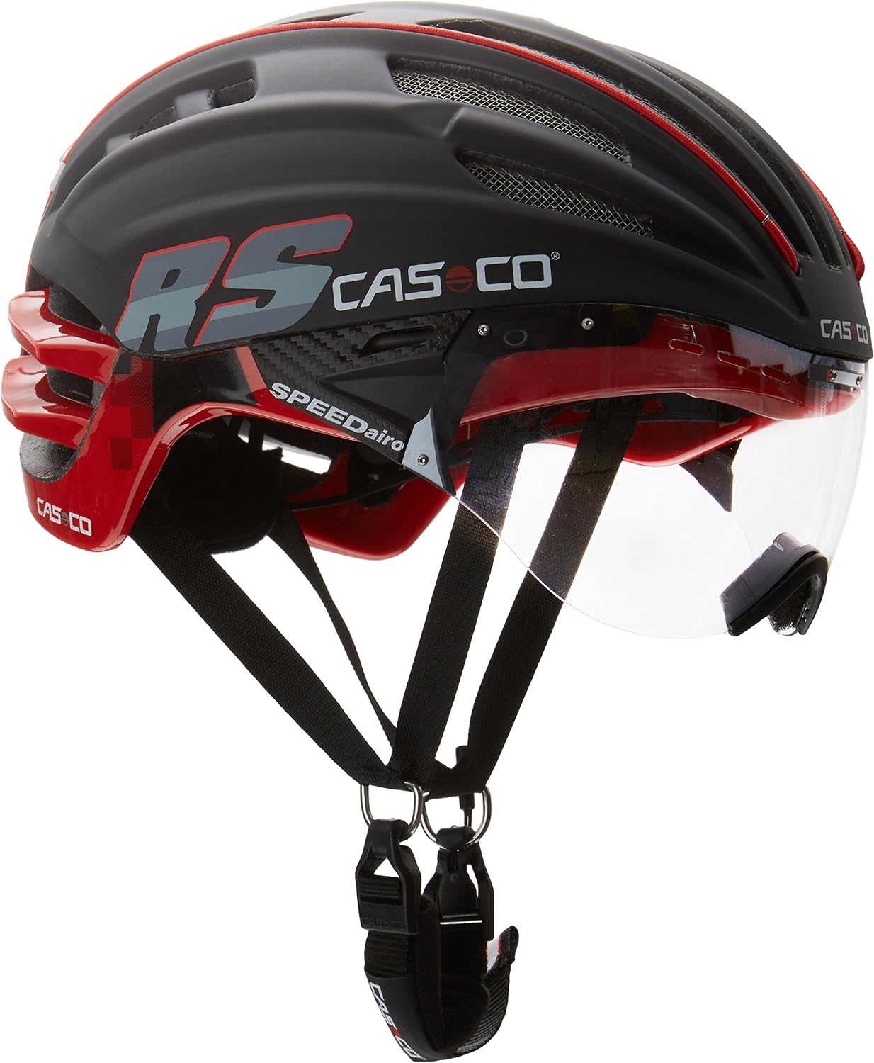 Casco, Casco Unisex adulto Speedairo RS, Nero (Schwarz/Rot), L : Sport e  tempo libero