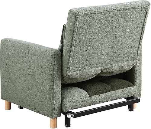 Miniatura 9 de Cama extraíble para espacio pequeño, tela de peluche, sofá cama individual con respaldo ajustable