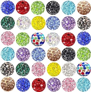 Rhinestone Beads for Jewelry Making,10mm 100pcs Bulk Clay Disco Ball Beads for Pens Making,Sparkly Diamond Rhinestone Spacer Beads for Pensfor Bracelet Necklace Earring Crafting