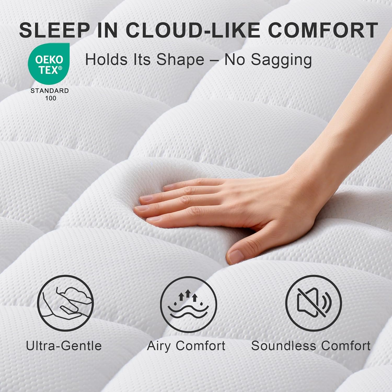 Plush Cooling Mattress Pad Pillow Top Mattress Cover Protector - Soft for Breathable Padded Fitted 8"-21" Deep Pocket Supportive (Queen Size)