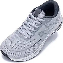 Tênis de caminhada feminino com bico largo para fascite plantar suporte de arco tênis ortopédico confortável para joanete pés alívio da dor EUA 6-11, Cinza, 8.5 Wide