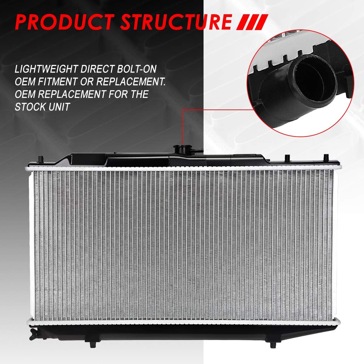 Auto Dynasty Radiator Compatible with 1888-1891 Honda Civic CRX AT MT, DPI 886 Factory Style 1-Row Cooling Radiator, Aluminum Core