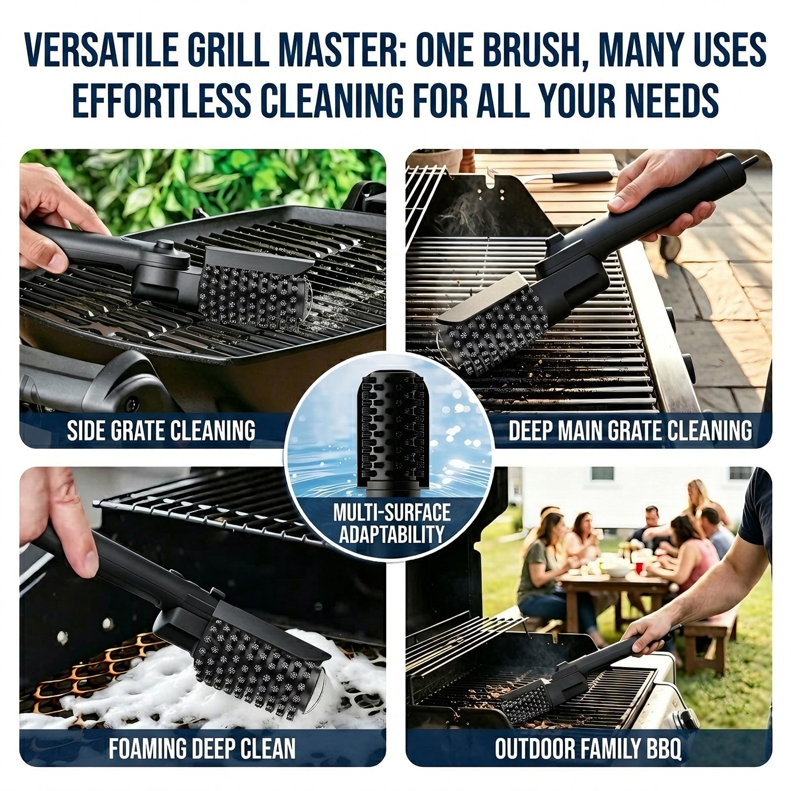Cepillo Limpiador de Barbacoa Electrico Inalambrico 180 Grados | Limpiador Automatico Ajustable 180 Min para Parrilla Exterior Regalos para el Dia del Padre