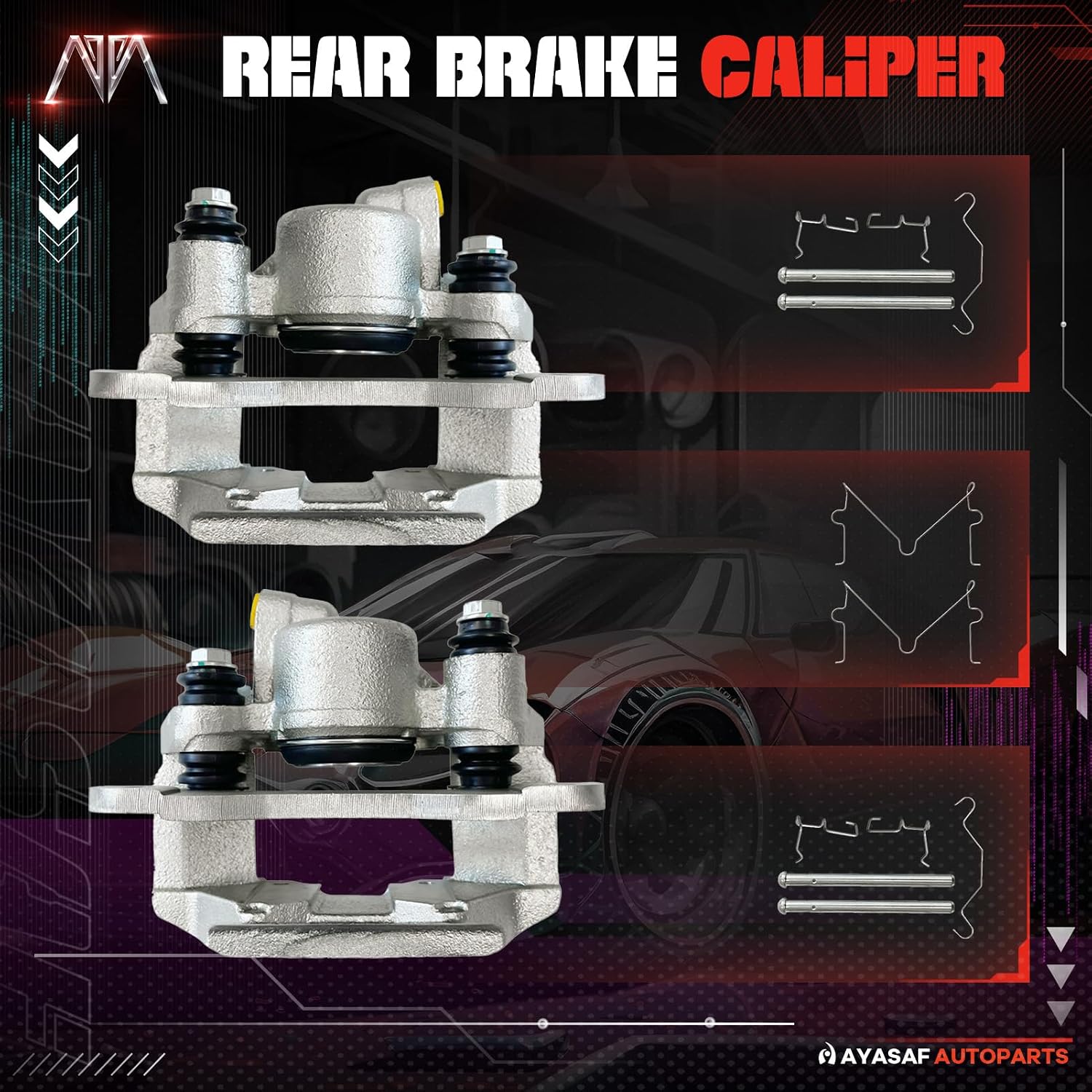 192629+192628 Rear Disc Brake Caliper Fit 1997-2004 Mitsubishi Montero Sport, New Disc Caliper Assembly (Rear Left & Right)