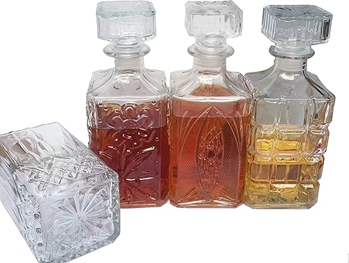 Miniatura 7 de decantador de whisky de 32.1 fl oz decantador de vidrio de whisky decantador de botella transparente vaso de whisky