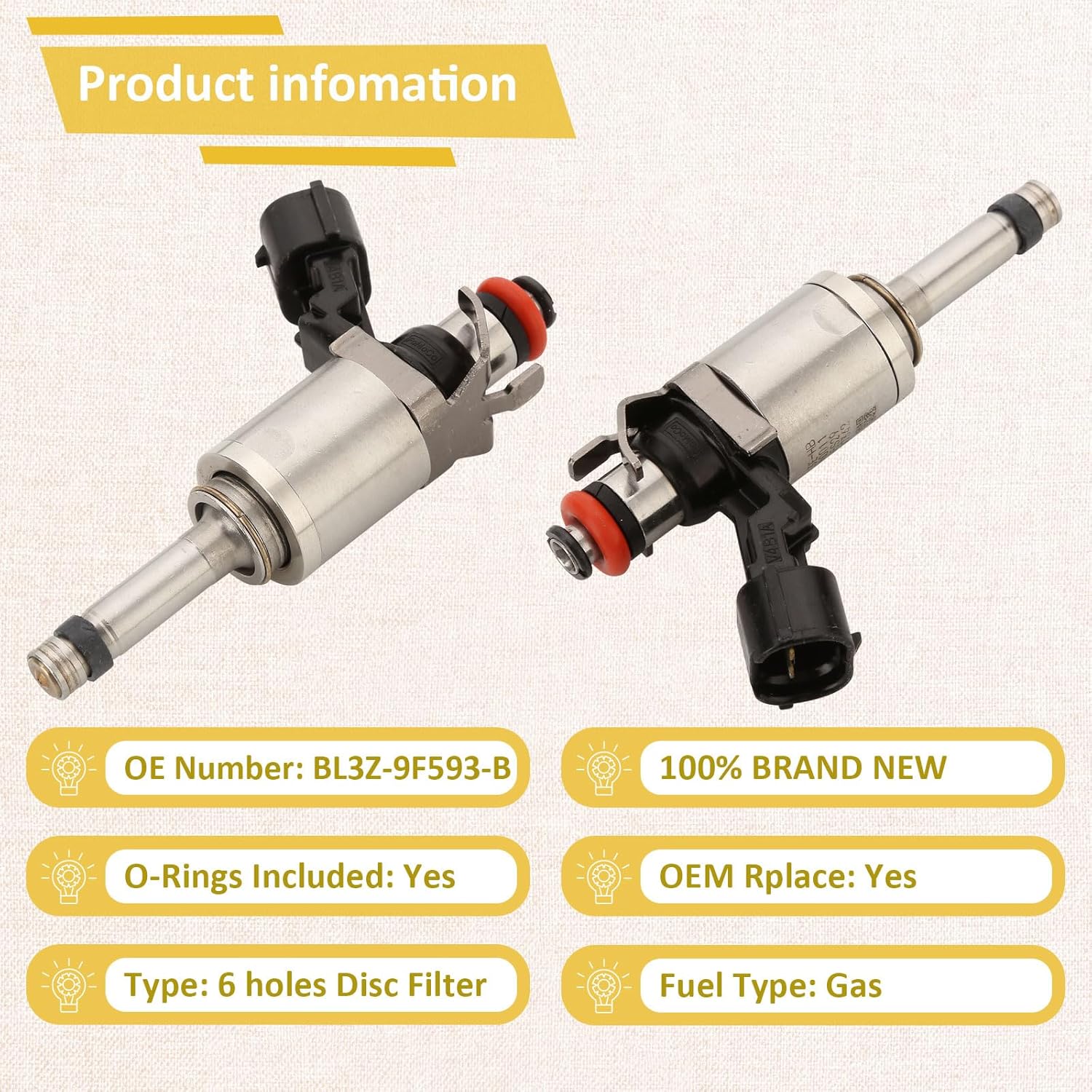 CM5211 GTDI 3.5L High-pressure Fuel Injectors,Compatible with/Ford F150 2011-2016,Compatible with/Ford 3.5 Expedition 2015-2017 |BL3Z-9F593-B| |6 Holes| |Set of 6|