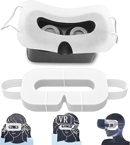 Geekria 100Pcs VR Mask Disposable Face Cover, Disposable Protector for Oculus Quest VR, Prevent Eyes (White)