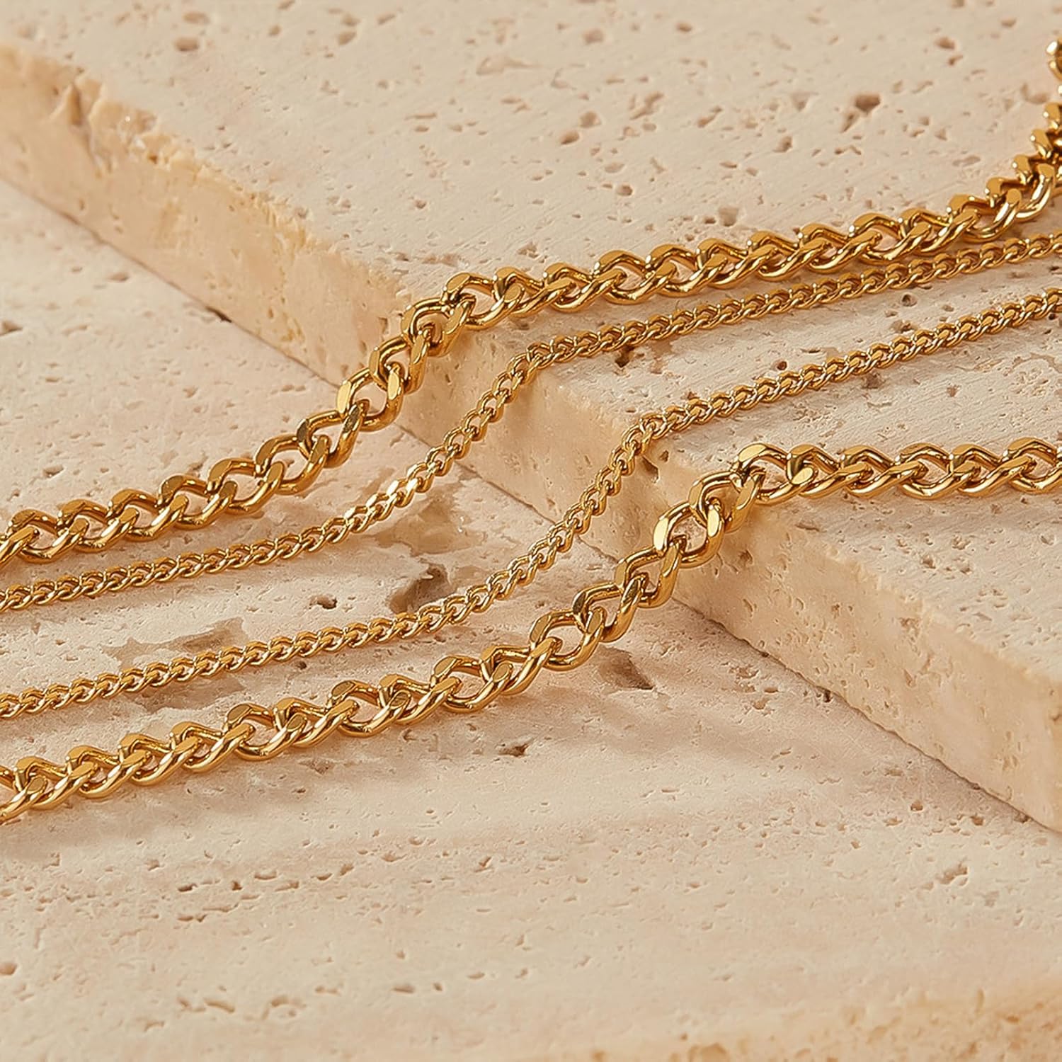 Gold-Plated Square Pendant Necklace for Women Double Layers Necklace Stainless Steel Delicate Fashion Necklace Jewelry Gift - Image 5