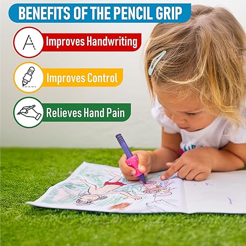Miniatura 3 de The Pencil Grip Agarres de Lápiz con Purpurina 6 Piezas, Agarres de Lápiz para Escritura de Niños, Agarre Ergonómico de Bolígrafo para Diestros y