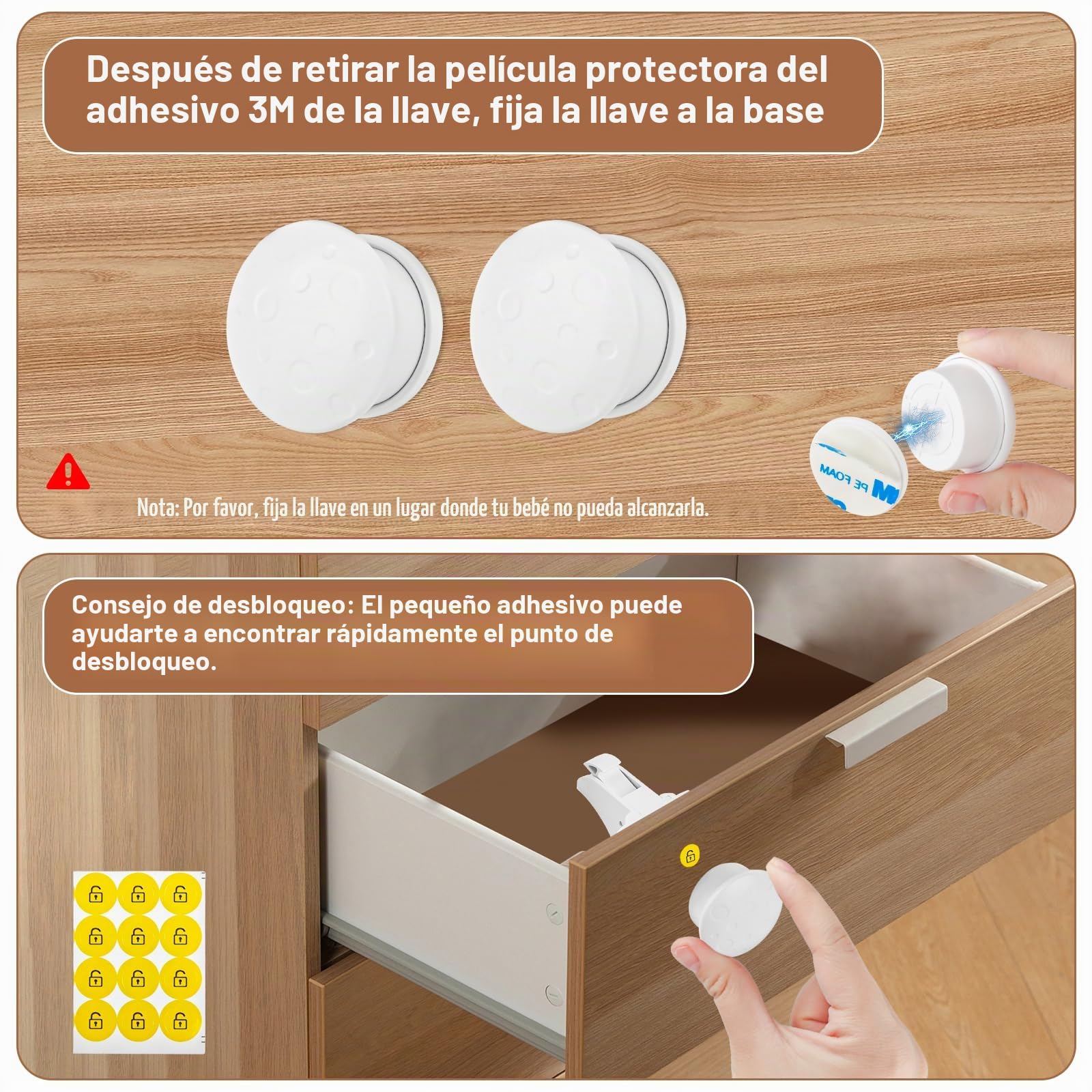 Cierre Seguridad Cajones Bebe, 10 Cerraduras + 2 llaves Bloqueo de Seguridad para Bebés, Cerradura para Armario Invisible, Cerraduras Magnéticas de Seguridad para Niños, Cierre Cajones Bebe