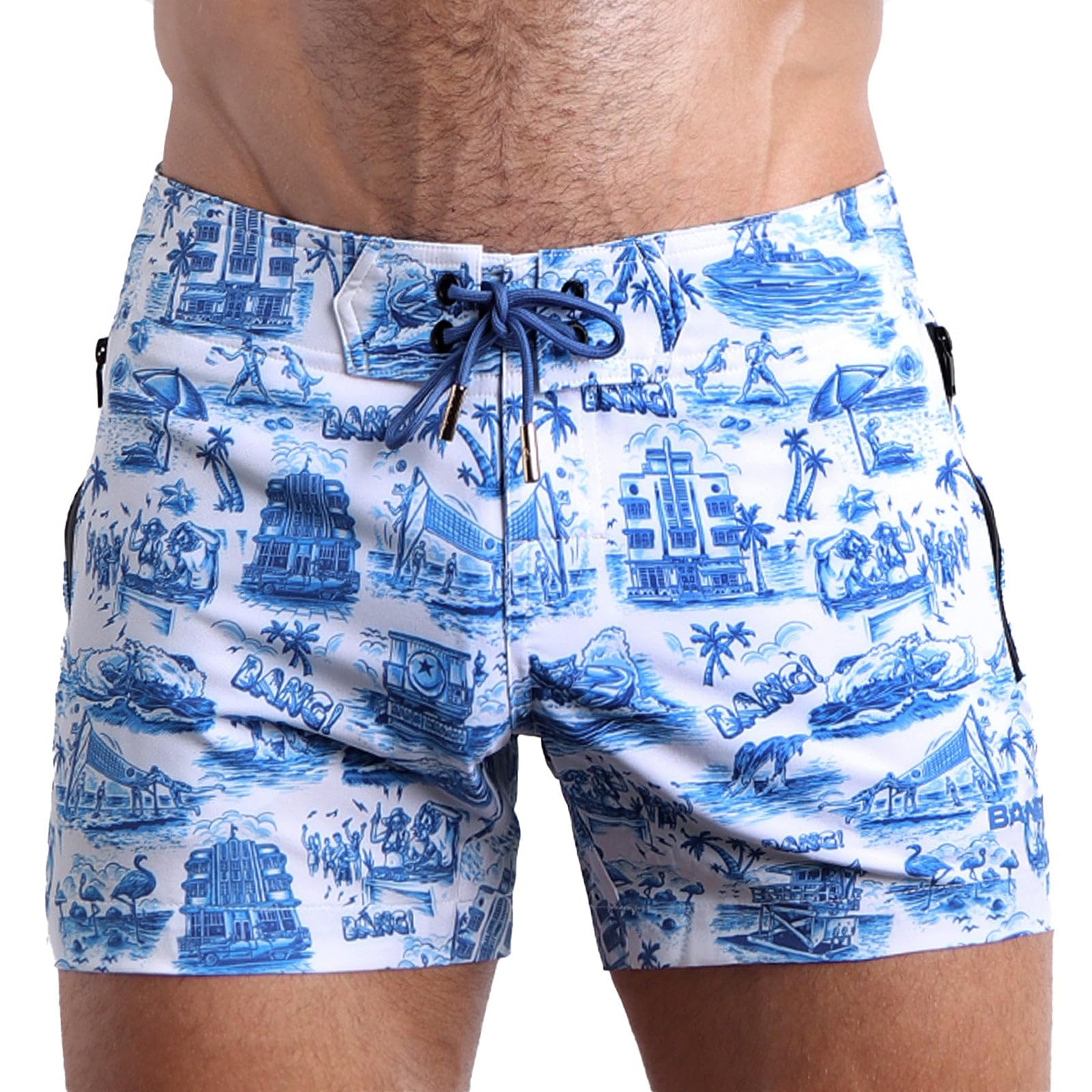 BangMen's Swimwear - Flex Shorts - Adjustable Fit Stretch Quick-Dry Premium Beach Trunks