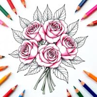 Rose Coloring Book Fun and Relaxing Coloring Pages