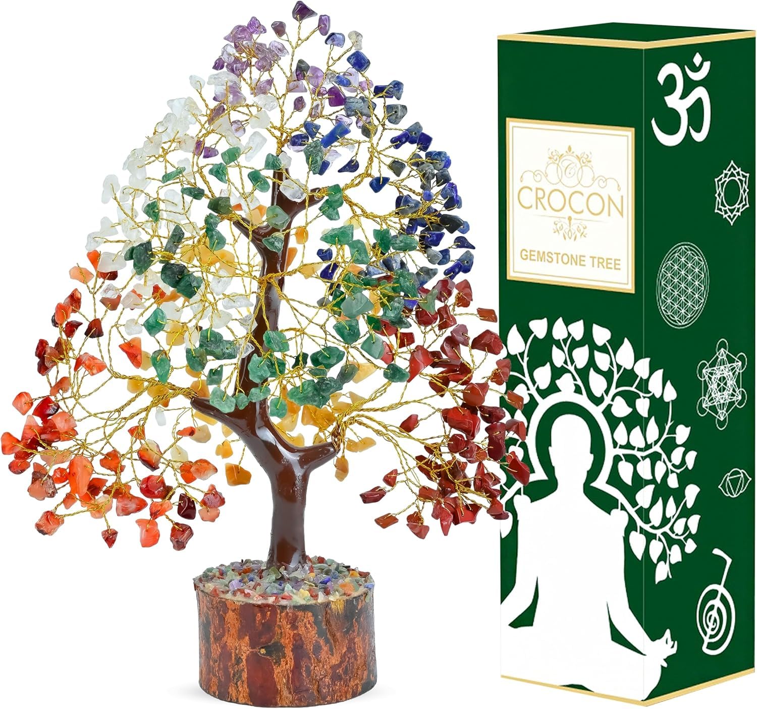 Crocon Seven Chakra Tree of Life for Positive Energy - Feng Shui Decor, Fake Bonsai, Crystals and Healing Stones, Money Tree, Room Decor 7 Chakra, Stone, Healing Crystals, Spiritual Gifts-image-39
