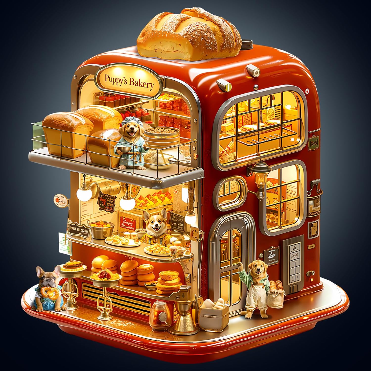WOODBESTS Wooden Puzzles for Adults(95 Pieces-8.5 * 7.8in) Puppy's Bakery Wood Puzzles Adult-Unique Shape Wooden Jigsaw Puzzles with Wooden Storage Box-Personalized Gifts for Puzzle Lovers