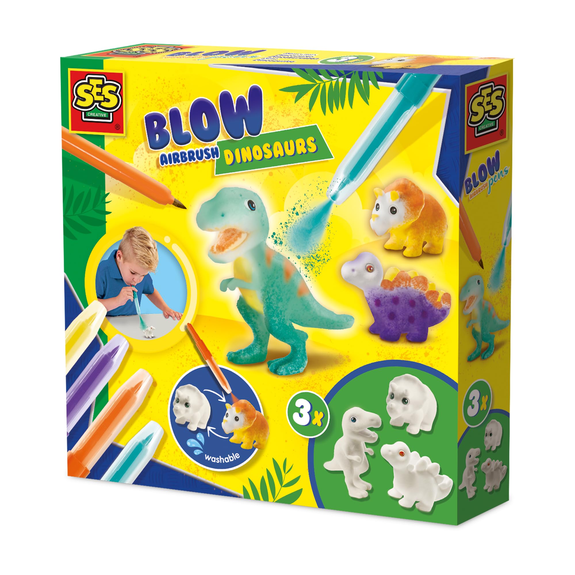 Ses Creative  Kids  Blow Airbrush Pens - Dinosaurs 3X, Sports Direct