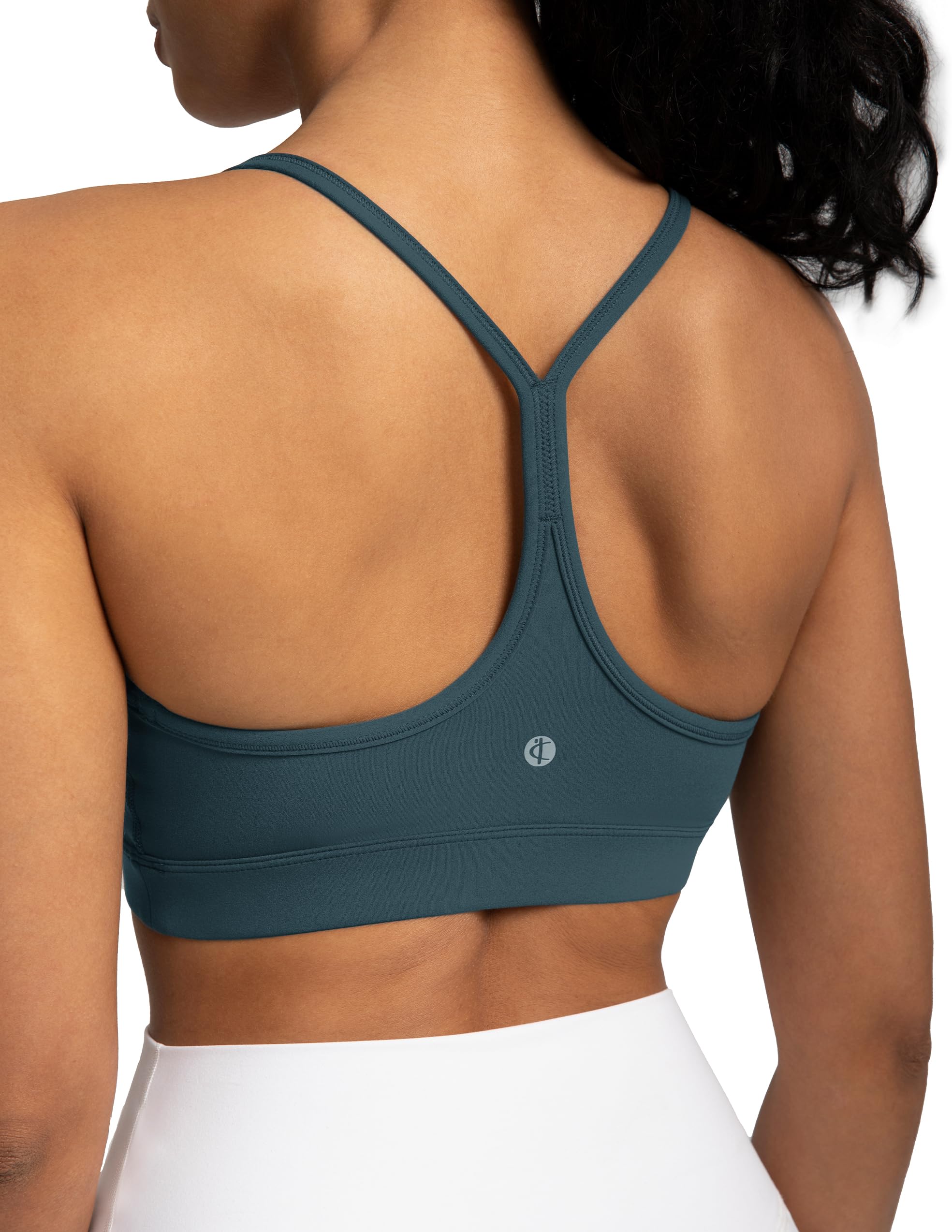 Colorfulkoala Women's Dreamlux Y Back Sports Bra Low Impact Padded Workout Top with Built in Bra A-C Cups