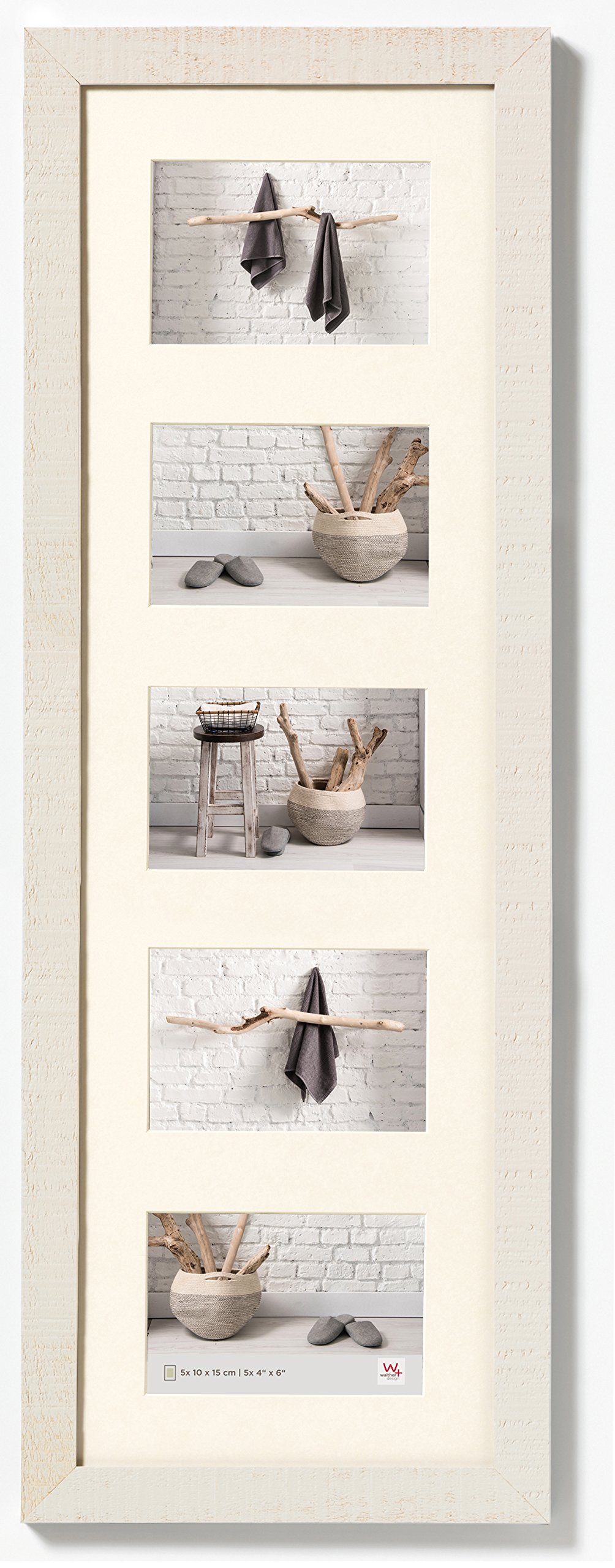 Walther Design Cornice in Legno Bianco Crema 10x15 cm