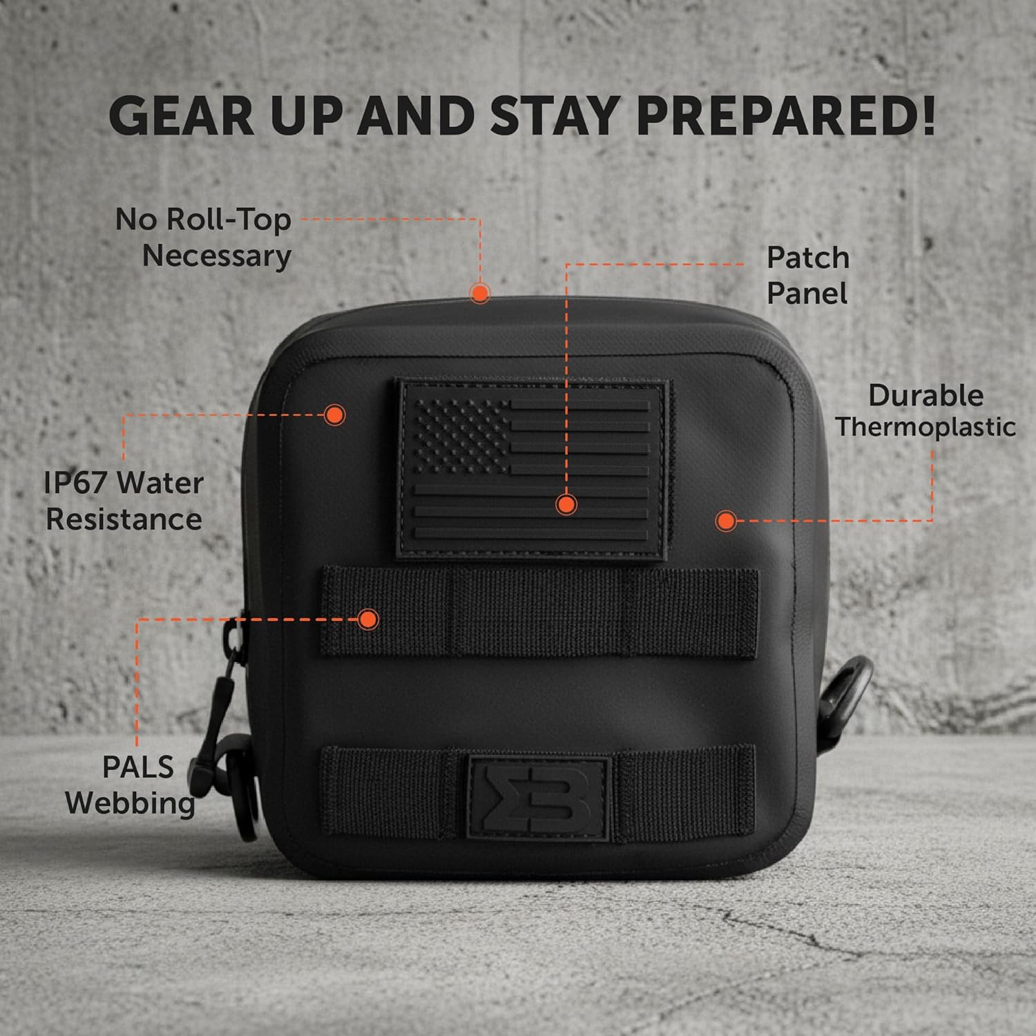 Small Waterproof Submersible Tactical MOLLE Pouch for Hiking, Boating, Tools and Gear. Durable Thermoplastic Design is Compatible with Backpacks, Tactical Belts, Waist Bags and More - Image 2