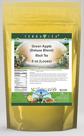 Green Apple Black Tea Loose Deluxe Blend 8 oz, ZIN 533518
