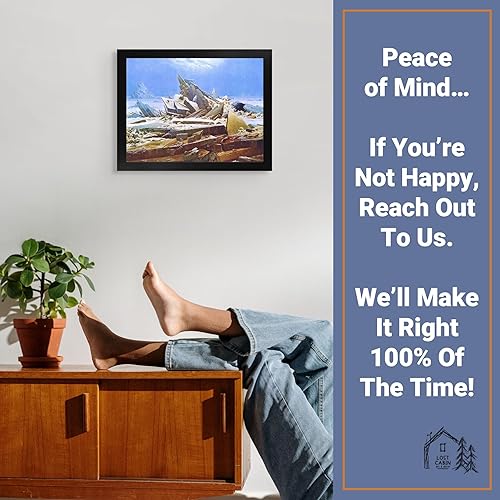 Miniatura 5 de Cabaña perdida El mar de hielo por Caspar David Friedrich  Impresión en marco plano negro  Reproducción de pinturas de obras de arte finas  Póster