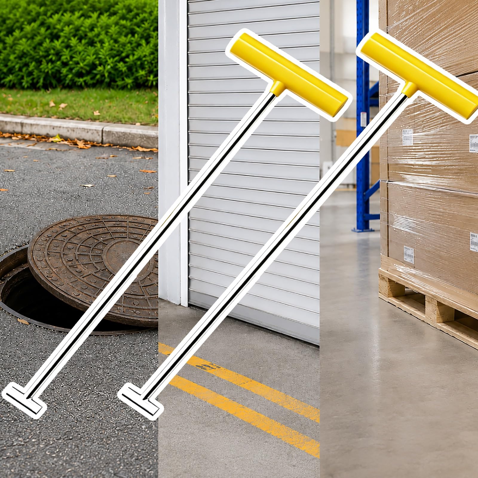 WLCGYD Versatile Manhole Cover Remover for Utility Sewer Drain Lids