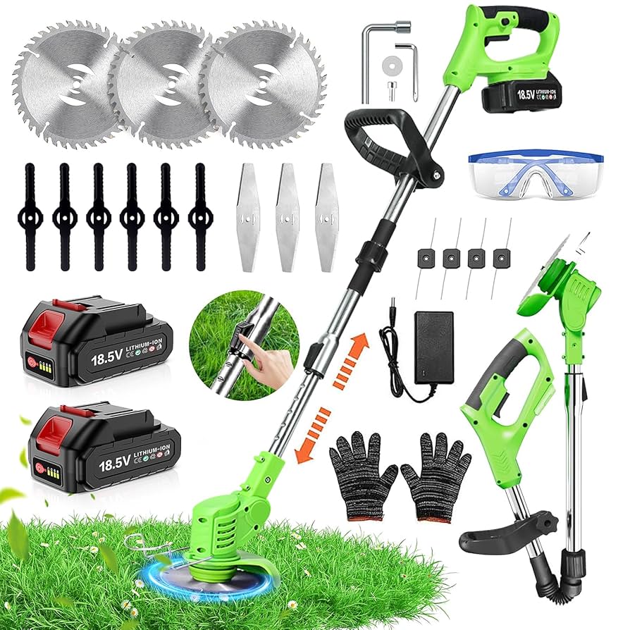 新品✨ 電動 草刈機 草刈り機 芝刈り機 4000mAh バッテリー2個 充電式 Amazon.co.jp: 2025新登場 草刈り機 充電式 コードレス 芝刈り機