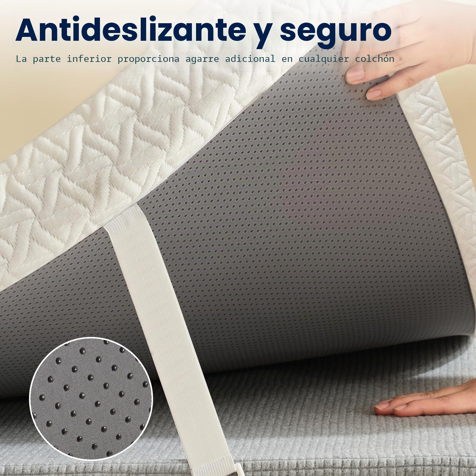 Z-hom Topper Viscoelástico 140x200x8 cm, Topper Colchón de Gel, con Gel y Funda con Cremallera Lavable, Oeko-Tex