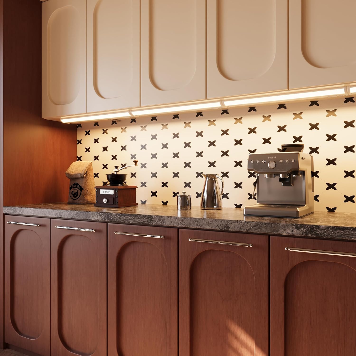 Inlight 30" LED Under Cabinet Lighting, 5 CCT Selectable 2700-5000 K, Dimmable, ETL-Listed, White Finished, IN-0208-4-WH