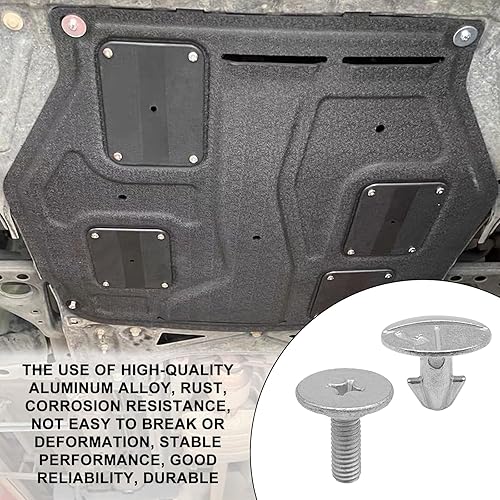 Miniatura 7 de Tornillos de pasador de cubierta inferior del motor, 6 tornillos de clip de tapa de acceso del motor del radiador 90674-TY2-A01 y 2 pernos de